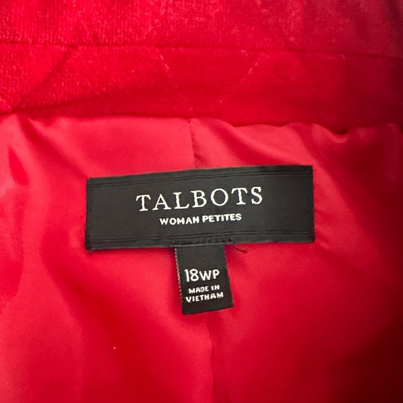 Talbots Red Velvet Diamond Quilted Jacket Blazer Collared 18WP Petite - Picture 4 of 9